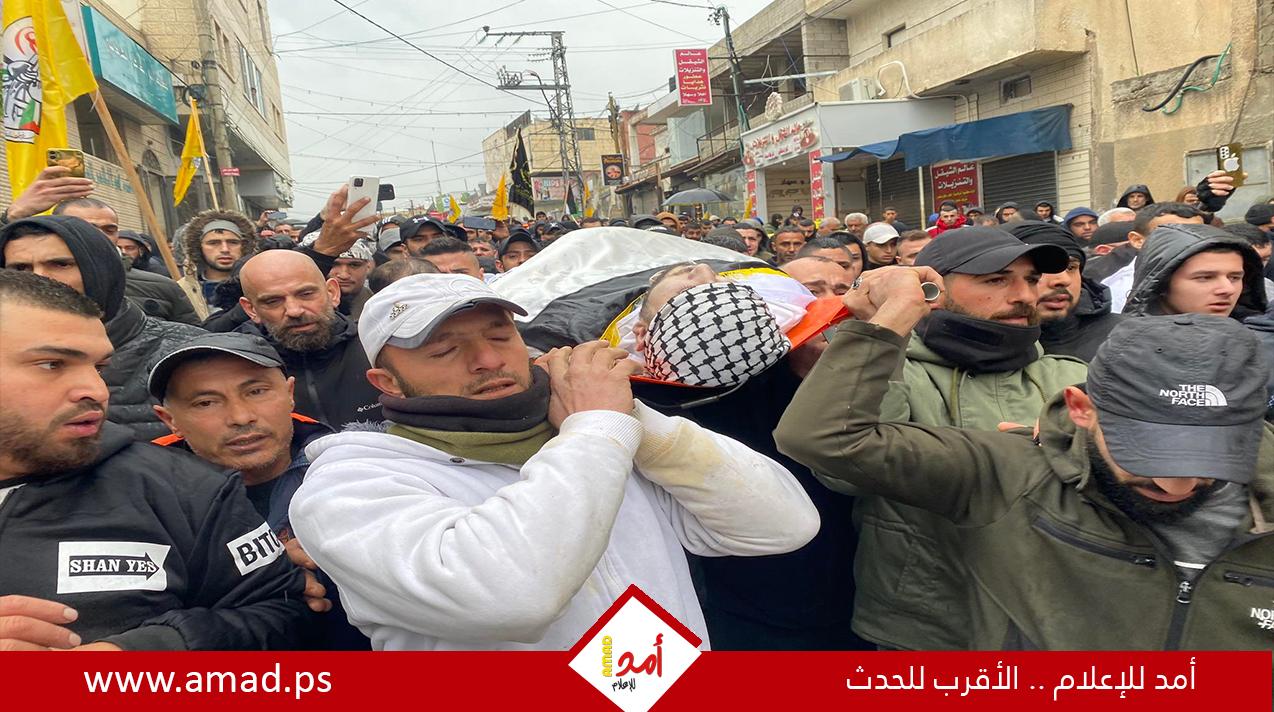 تشييع جثامين الشهداء الثلاثة في بلدتي جبع واليامون بجنين