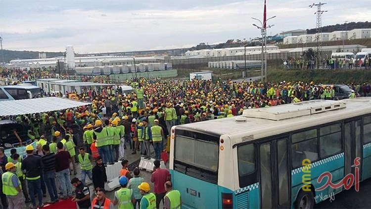 بالفيديو - الأمن التركي يطلق قنابل الغاز لتفريق محتجين في مطار إسطنبول الجديد