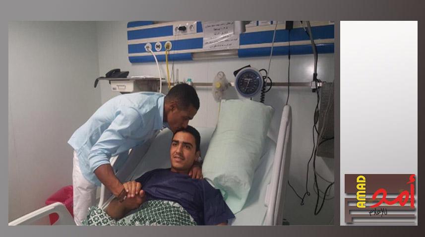 محمد رمضان ينشر صورة زيارته أحد مصابى الإرهاب بسيناء: اللهم احفظ أبطالنا