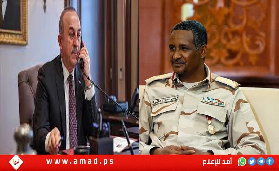 تشاووش أوغلو يبحث مع حميدتي إجلاء مواطني تركيا من السودان