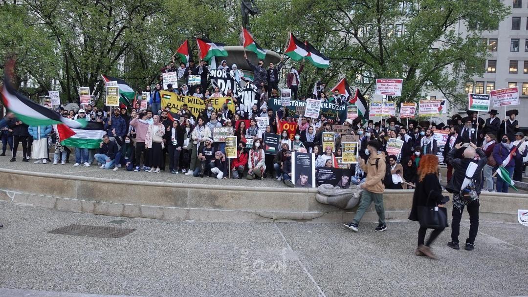 تظاهرة في نيويورك تنديدا بالعدوان الإسرائيلي على الشعب الفلسطيني