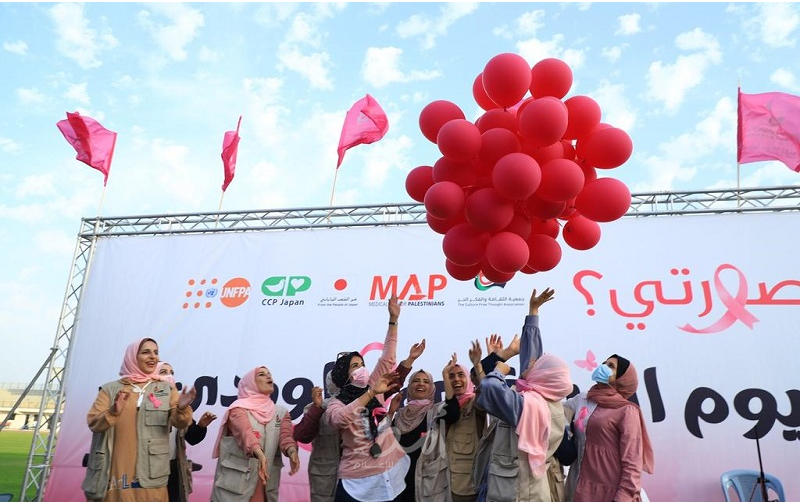 يوم رياضي "وردي" يعيد الروح لمريضات سرطان الثدي في قطاع غزة
