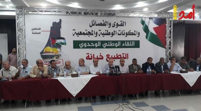 غزة: انطلاق فعاليات اللقاء الوطني رفضاً لاتفاق الإمارات وإسرائيل - صور