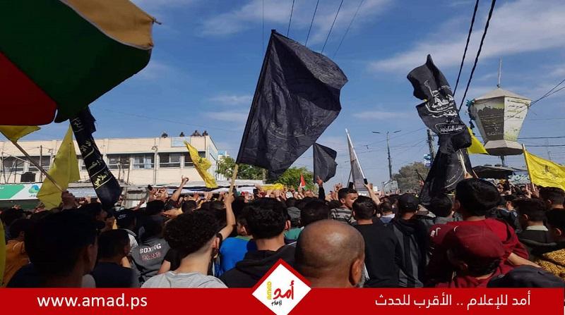 جماهير خانيونس تشيع جثمان الشهيد "محمود عرام"- فيديو وصور