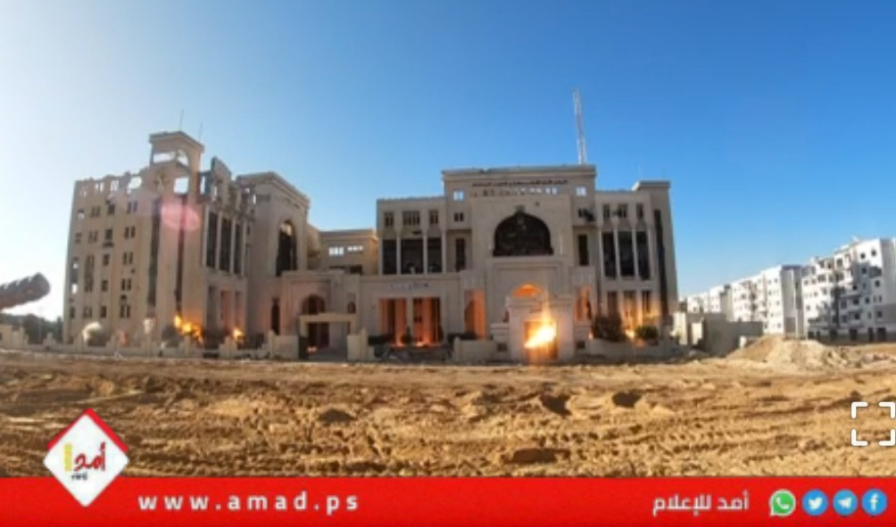 قوات العدو الفاشي تدمر "قصر العدل" غرب غزة- فيديو