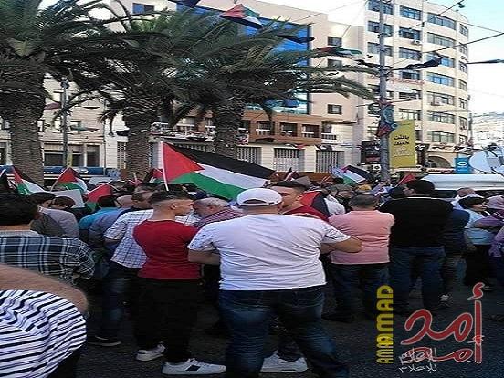 نابلس: مسيرة حاشدة باتجاه حاجز حوارة دعماً لمدينة القدس المحتلة