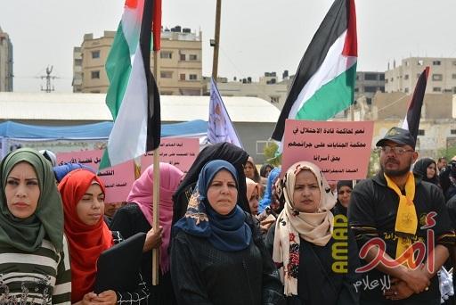 بالصور .. الديمقراطية تنظم مسيرة جماهيرية حاشدة بغزة دعماً للأسرى المضربين