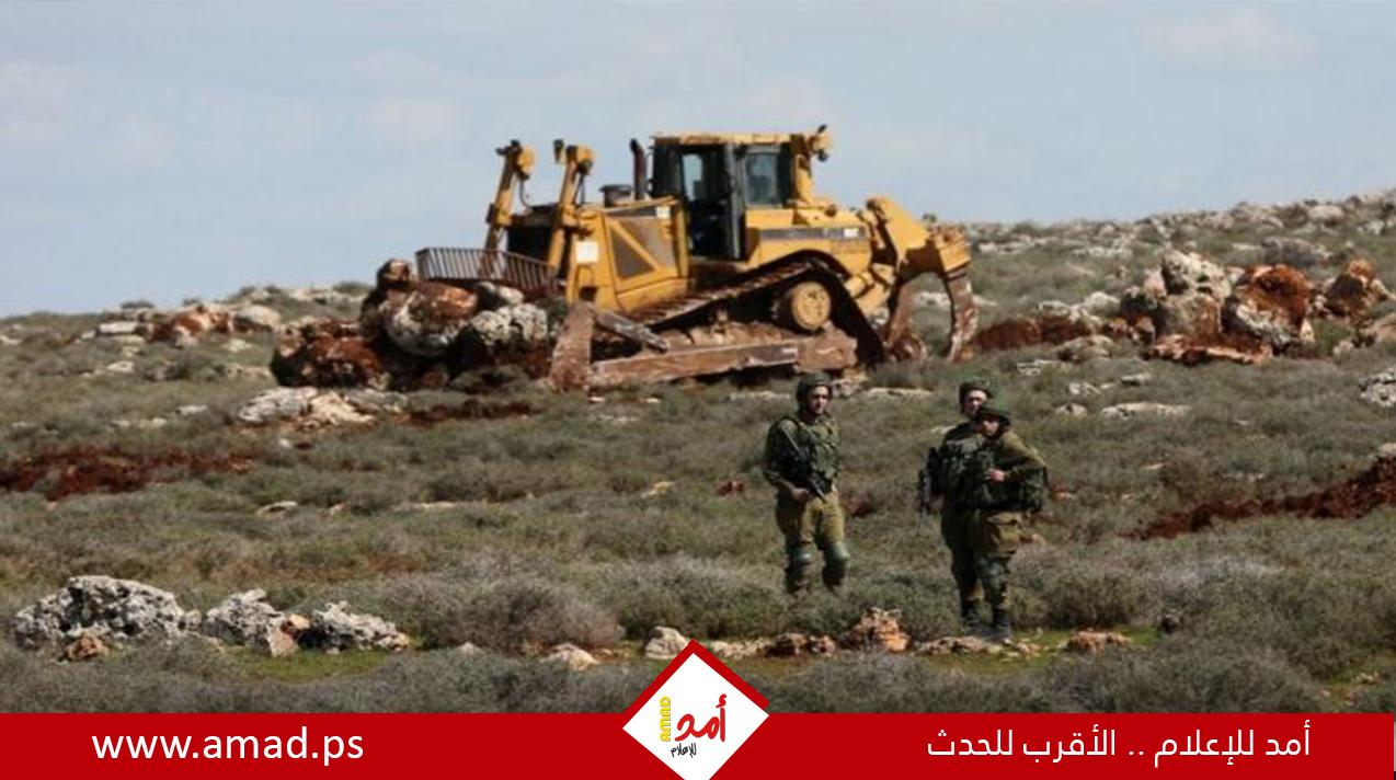 مستوطنون إرهابيون يجرفون أراضٍ جنوب نابلس