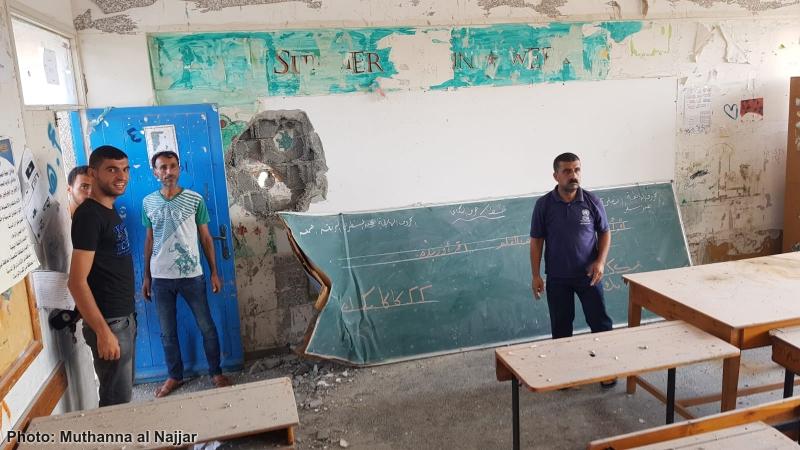 مركز حقوقي يستنكر استهداف قوات الاحتلال لمدرسة شرق خانيونس، ويطالب المجتمع الدولي بالتحرك