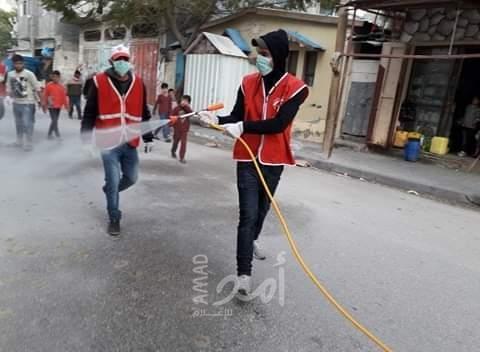 الجبهة الشعبية تطلق حملة تعقيم شاملة في قطاع غزة