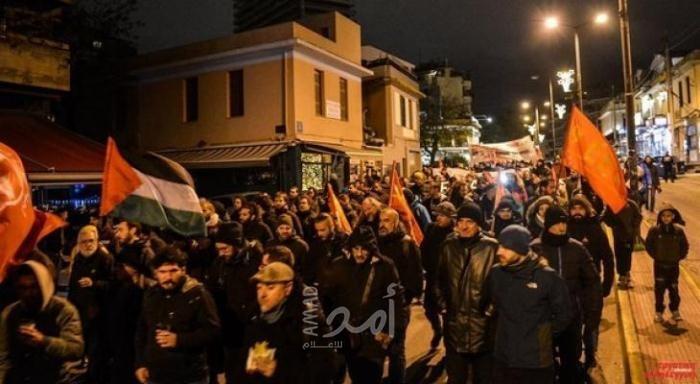 مسيرة حاشدة في أثينا ضد زيارة "نتنياهو" واحتجاجاً على صفقة الغاز بين اليونان و"إسرائيل"