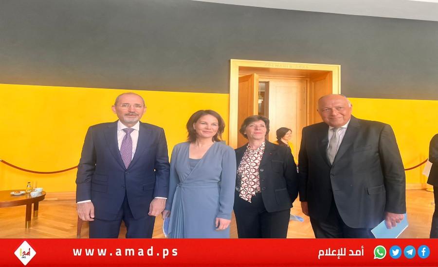 "وزاري رباعي برلين": حل القضية الفلسطينية طريق الأمن والسلام في المنطقة