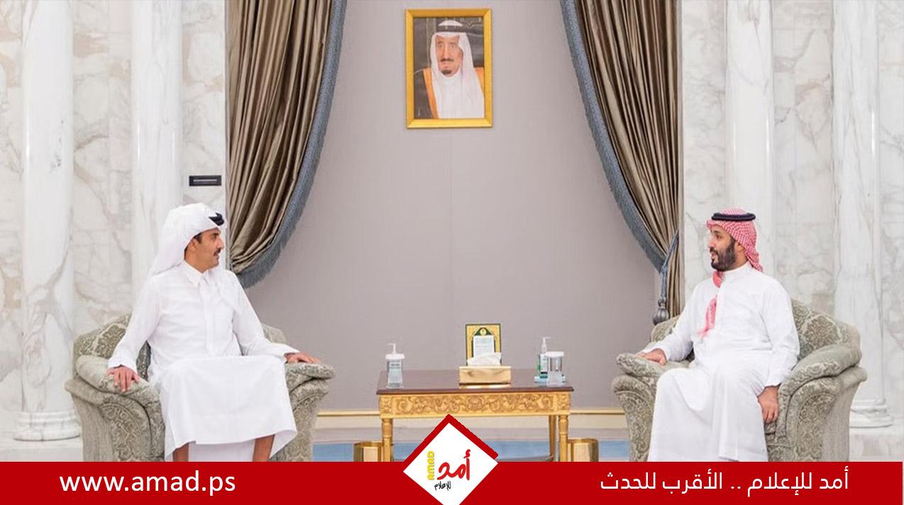 ولي العهد السعودي يبحث مع أمير قطر تطورات حرب غزة