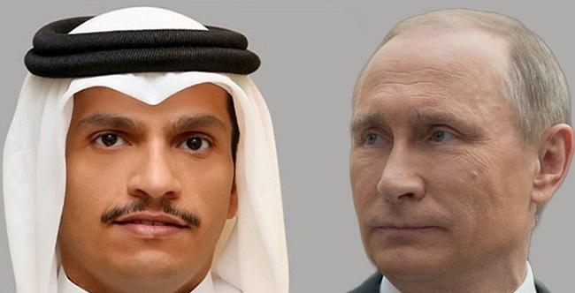 بوتين ووزير الخارجية القطري محمد بن عبد الرحمن آل ثاني