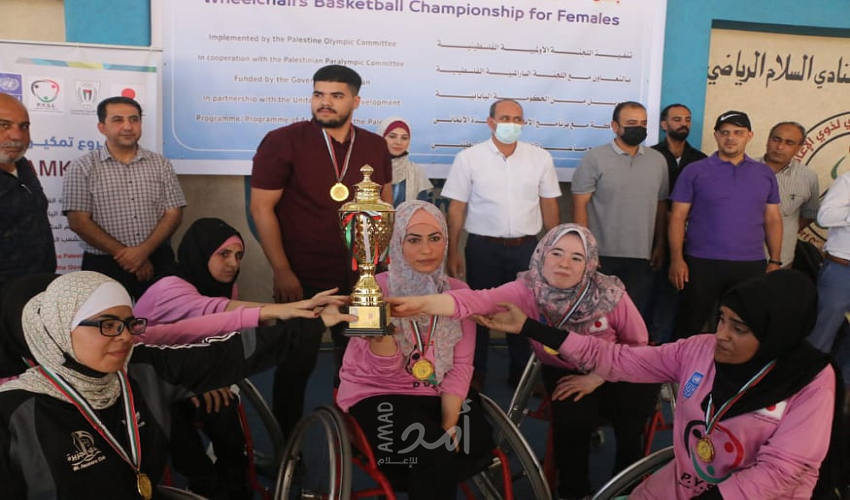 غزة: اختتام بطولة كرة السلة للكراسي المتحركة للفتيات بتتويج السلام بطلا والجزيرة وصيفا