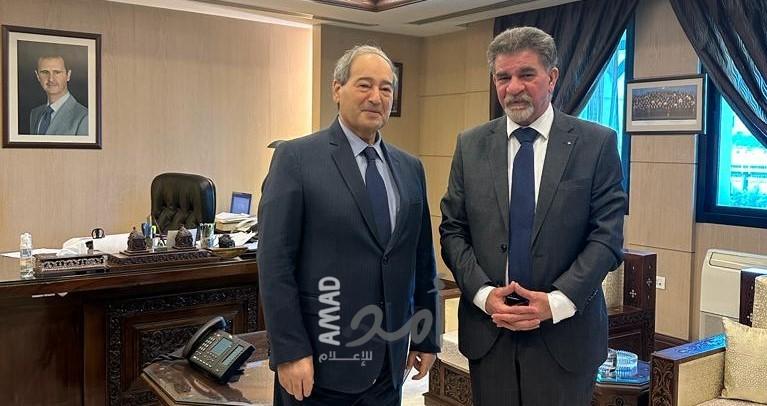 وزير الخارجية السوري يستقبل السفير أنور عبد الهادي مدير عام دائرة العلاقات العربية لمنظمة التحرير الفلسطينية 