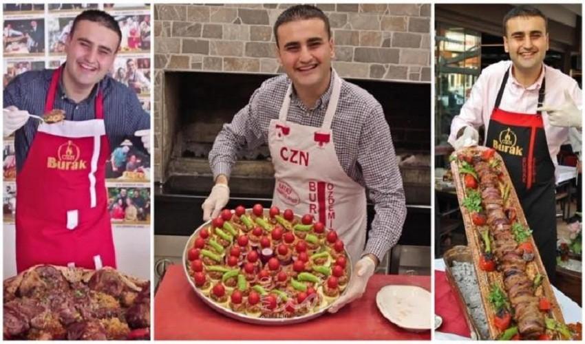 برج خليفة بدبي يتزين بصورة الشيف بوراك بمناسبة افتتاح مطعمه‎