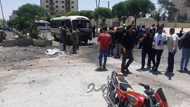 انفجار دراجة نارية مفخخة قرب حافلة مدنية بمنطقة السيدة زينب في ريف دمشق