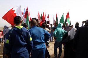 في #جمعة_رفع_العلم.. شبان يرفعون أعلام الدول المتضامنة مع فلسطين على حدود غزة