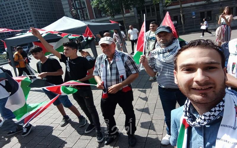 هولندا: التجمع الديمقراطي الفلسطيني يشارك بالوقفة التضامنية مع غزة
