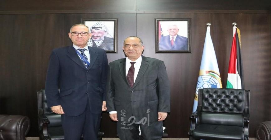الشلالدة يبحث مع رئيس البعثة الأوروبية تعزيز التعاون المشترك