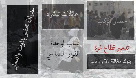 قصف وقتل وحصار خانق واغلاق بنوك في قطاع غزة