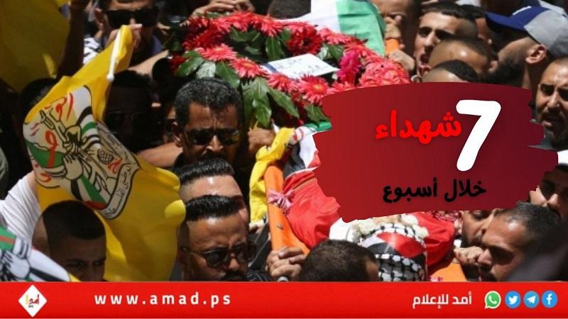 (7) شهداء برصاص جيش الاحتلال في الضفة الغربية