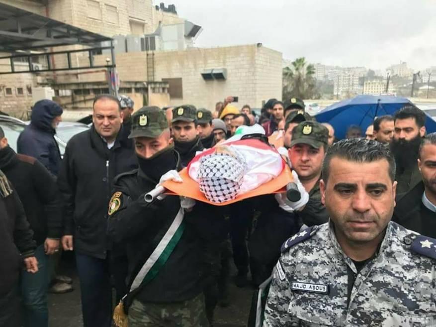 تشيع جثمان الشهيد الأسير حسين عطا الله في نابلس