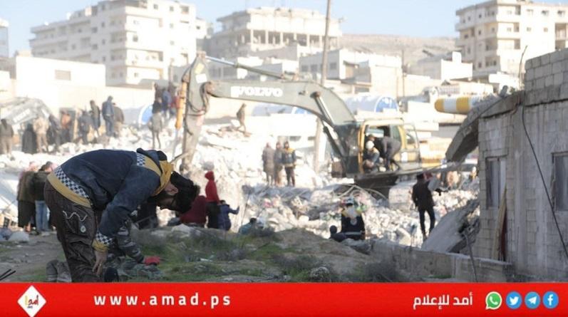 ارتفاع حصيلة الضحايا الفلسطينيين جراء زلزال تركيا وسوريا إلى 105