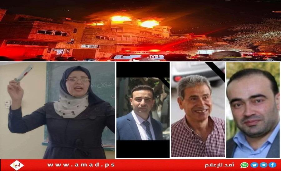 "أمد" ينشر أسماء ضحايا "حريق جباليا" الـ(21)