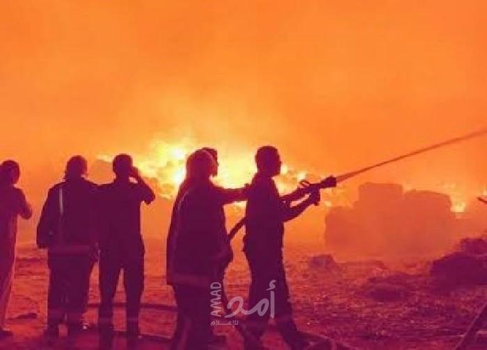 حريق هائل في سوق الأعلاف بالسعودية- فيديو