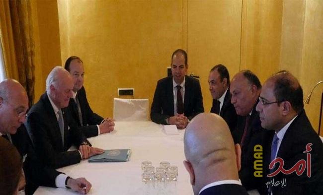 تفاصيل لقاء شكري و دي ميستورا حول التسوية السورية: الحل السياسي يأتي وفقا لإرادة الشعب