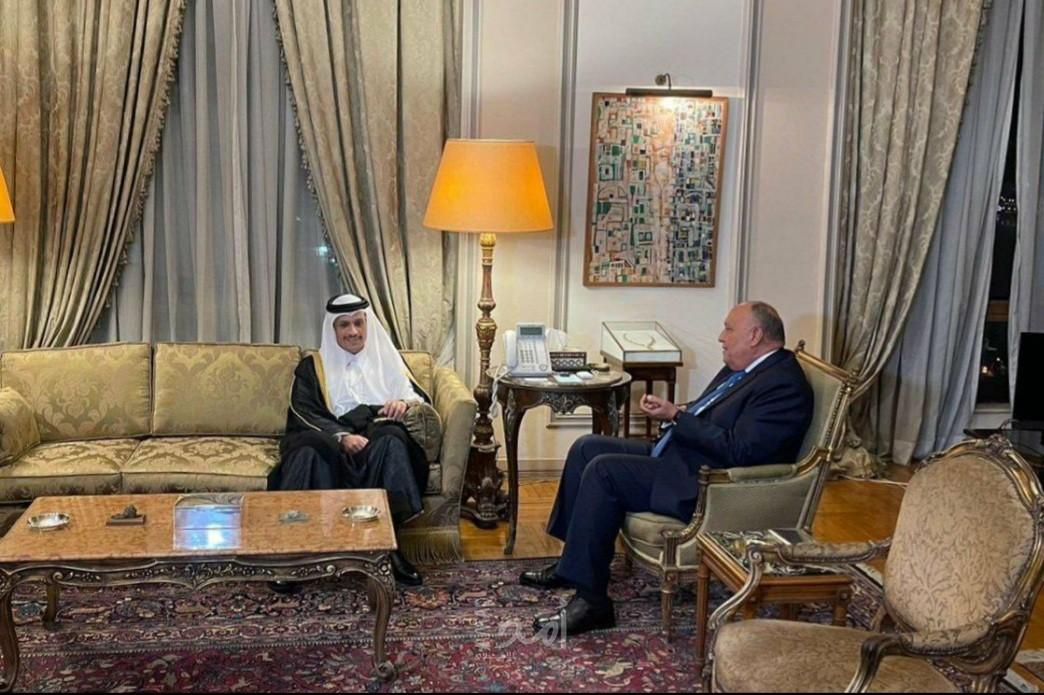 وزير الخارجية المصري يستقبل نظيره القطري