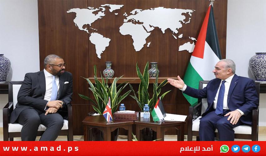 اشتية: بريطانيا تتحمل مسؤولية أخلاقية وتاريخية تجاه الشعب الفلسطيني.. ودعاها للاعتراف بالدولة الفلسطينية