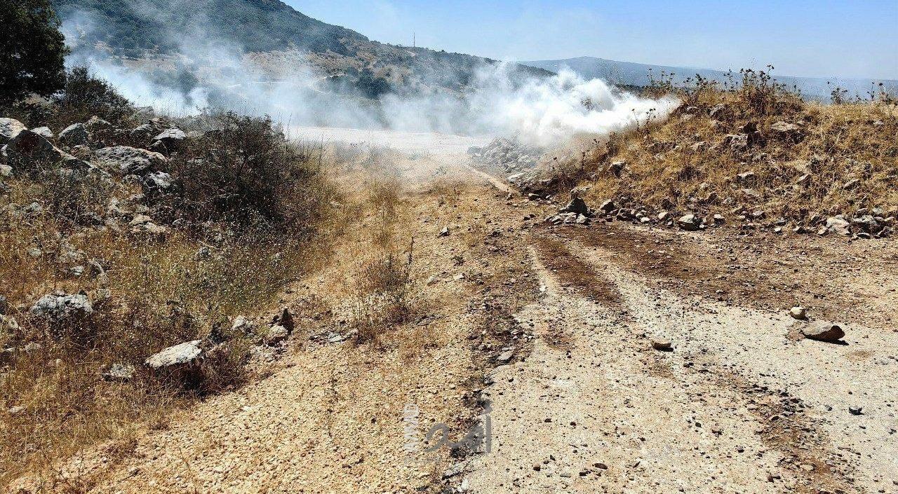 الجيش الإسرائيلي يلقي قنابل مسيلة للدموع على وفد من الإعلاميين في منطقة مزارع شبعا جنوب لبنان