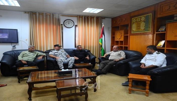 وكيل وزارة النقل والمواصلات بغزة يستقبل وفداً من الشرطة البحرية