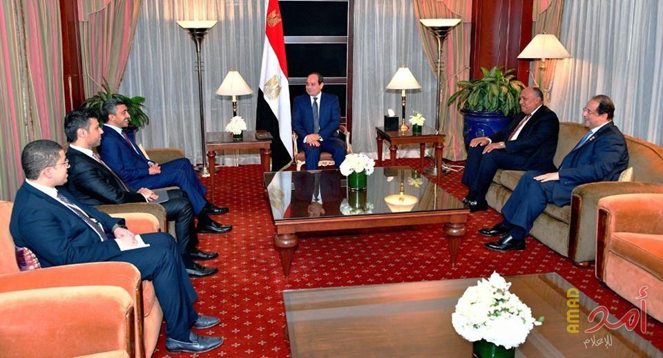 السيسي يستقبل وزير خارجية الإمارات بمقر إقامته في نيويورك