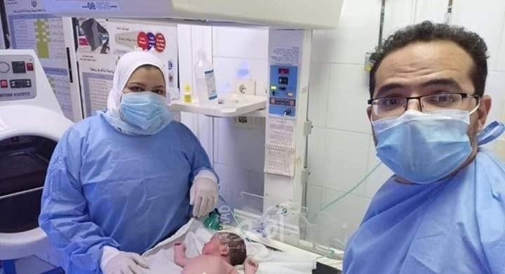 ولادة قيصرية لامرأة مصابة بفايروس كورونا في مصر- صور