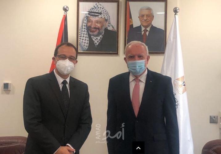 المالكي يودع سفير جمهورية مصر العربية لدى فلسطين