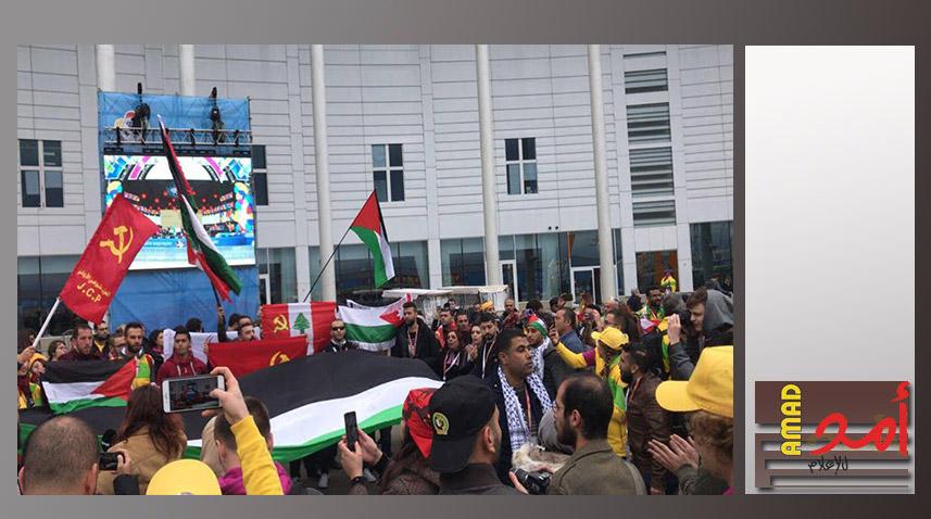 شبيبة التحرير الفلسطينية تحي موقف الوفود الشبابية على رفع العلم الفلسطيني