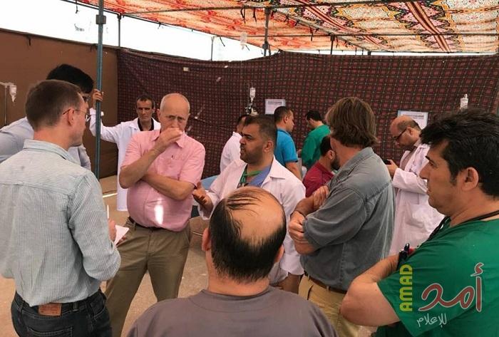 #جمعة_النذير..وفود نرويجية وبريطانية تشارك في تفقد النقاط الطبية شرق غزة (صور)