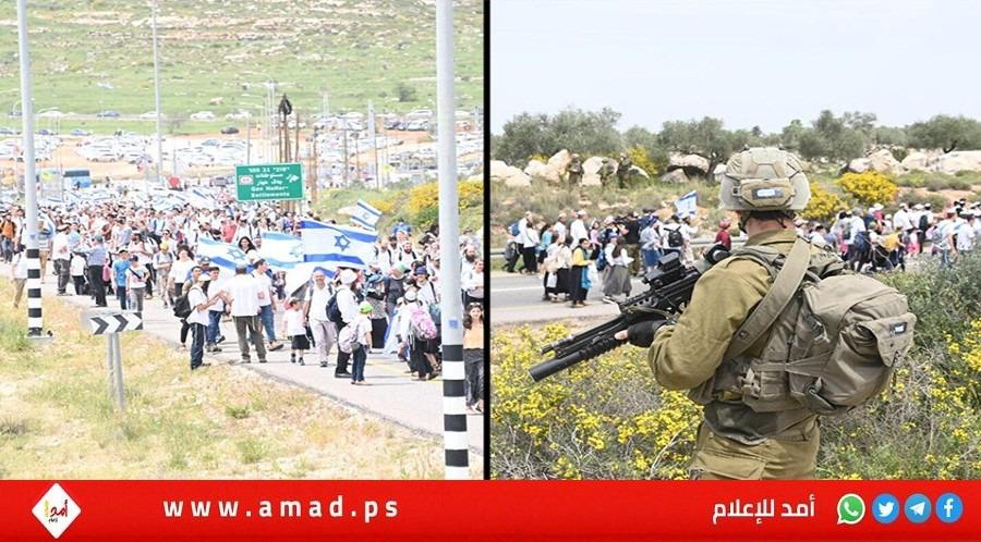 (20) عضو كنيست ووزراء ..آلاف المستوطنين يشاركون في مسيرة الى "أفيتار" على أرض بيتا- فيديو وصور