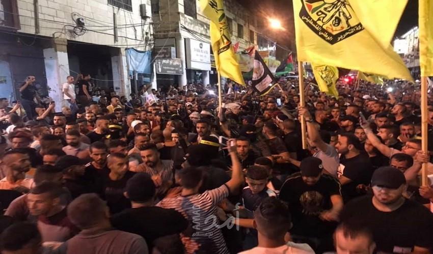مسيرة في جنين ومخيمها تنديدًا بجريمة إعدام الشهيد الصباريني
