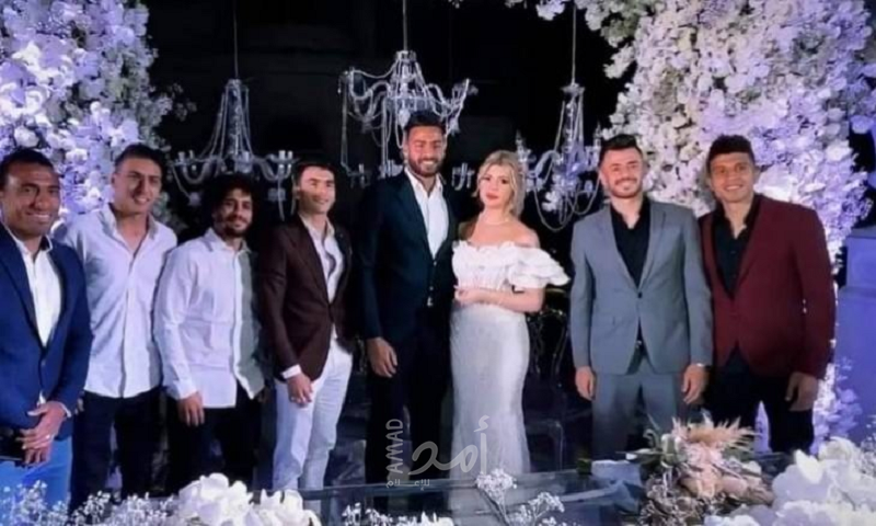 حارس مرمى الزمالك أبو جبل يحتفل بعقد قرانه على ملكة جمال الجزائر- فيديو وصور