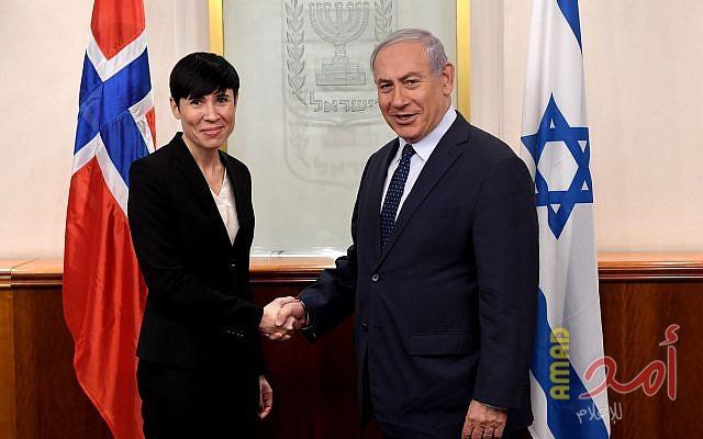 صحيفة عبرية: نتنياهو وبخ وزيرة خارجية النرويج بشأن دعمها للفلسطينيين