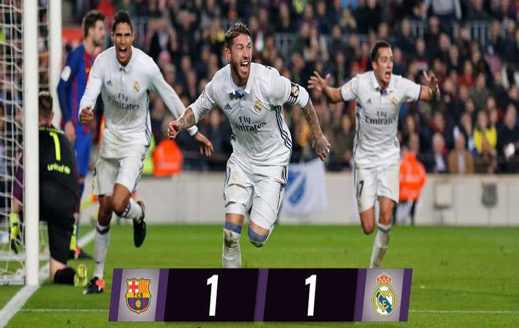بالفيديو .. ريـال مدريد يخطف تعادلا قاتلا من برشلونة في الكلاسيكو