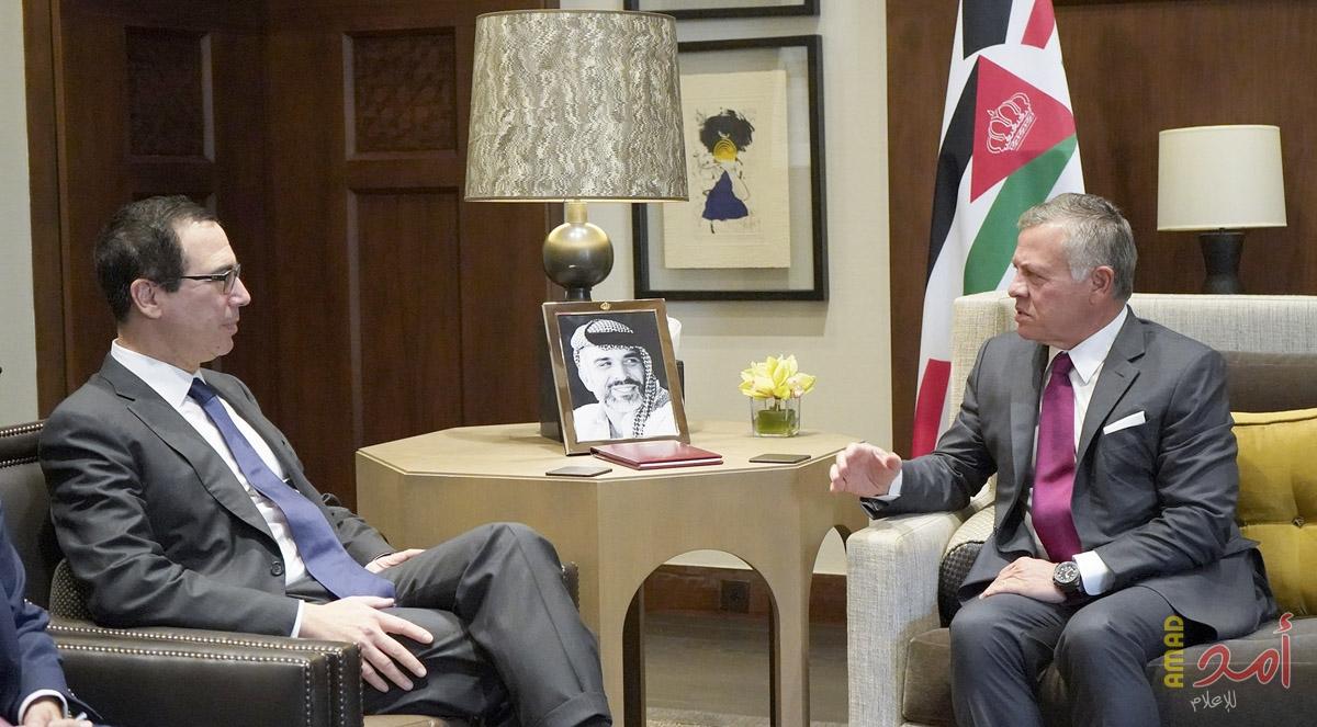ملك الأردن يستقبل وزير الخزانة الأميركي