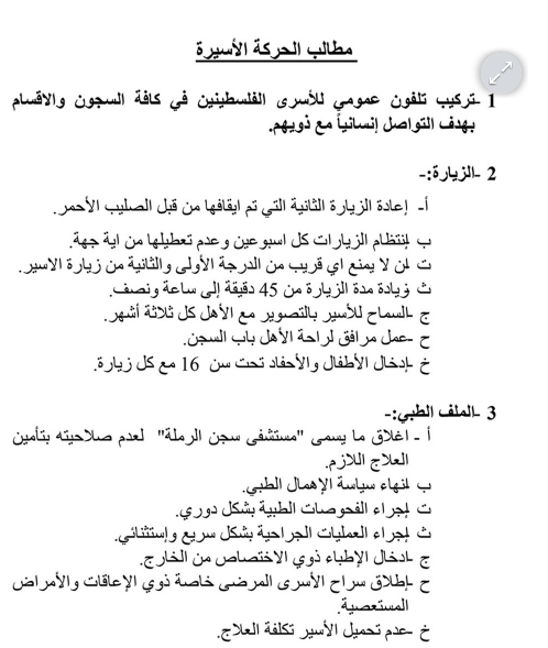 مطالب أسرى فتح لوقف الإضراب المنتظر