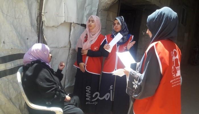خانيونس: اتحاد لجان العمل النسائي يواصل جولات حملة من بيت لبيت