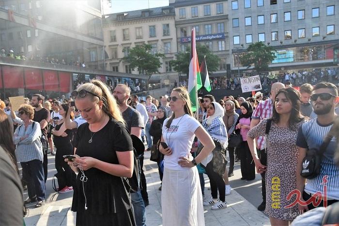 العاصمة السويدية تشهد مظاهرات احتجاجية تنديداً بالمجزرة الإسرائيلية في غزة